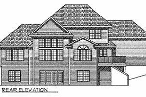 Exterior - Rear Elevation for Mediterranean House Plan #70-513 - 3 bed, 2.5 bath