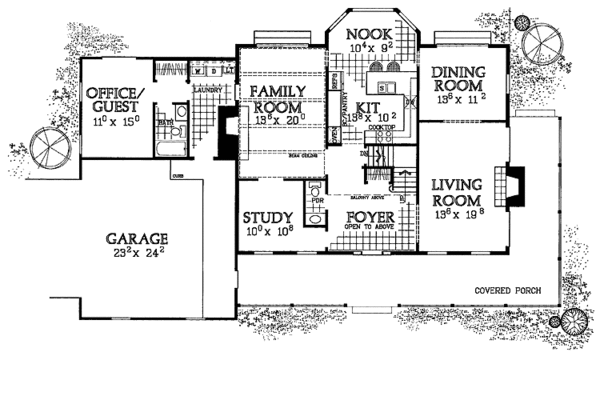 House Blueprint - Country Floor Plan - Main Floor Plan #72-840