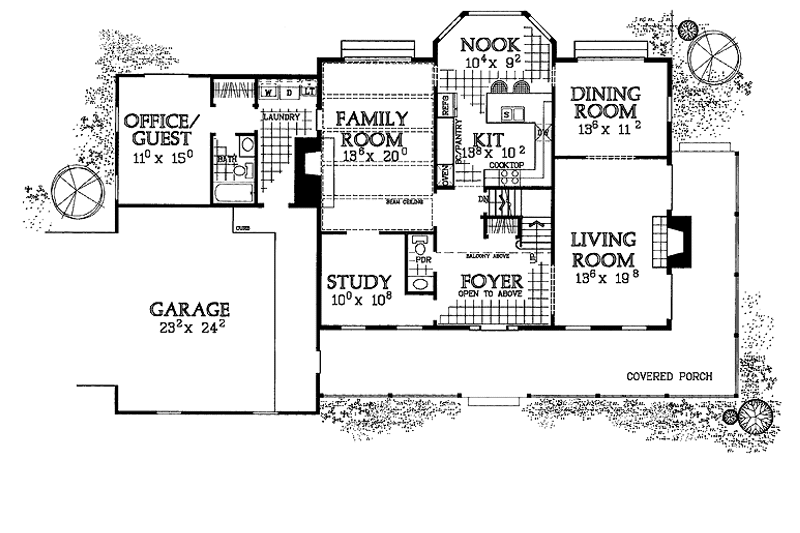 Dream House Plan - Floor Plan - Main Floor for Country House Plan #72-840 - 4 bed, 3.5 bath