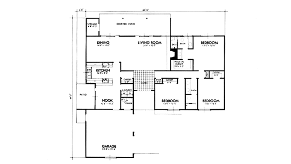 Home Plan - Adobe / Southwestern Floor Plan - Main Floor Plan #320-1358