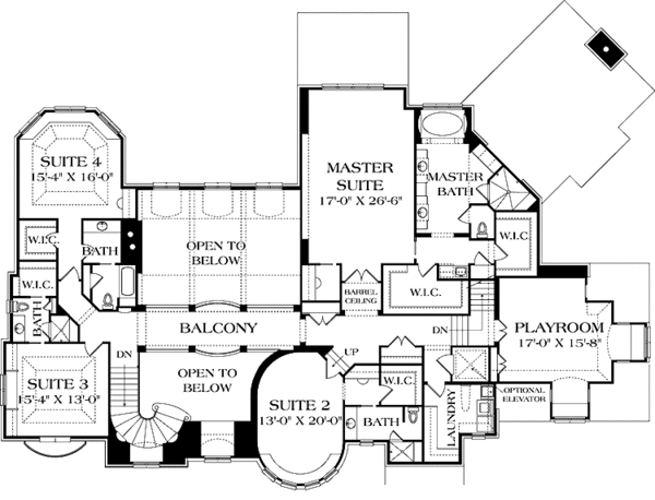Dream House Plan - European Floor Plan - Upper Floor Plan #453-596
