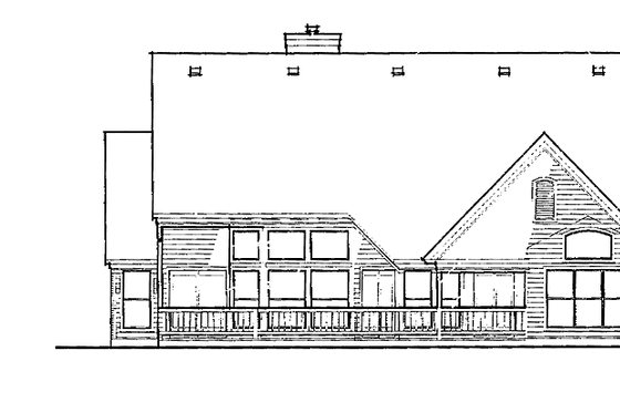 Exterior - Rear Elevation for Traditional House Plan #120-196 - 3 bed, 2 bath