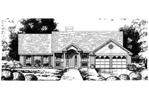 Southern Exterior - Front Elevation Plan #40-250