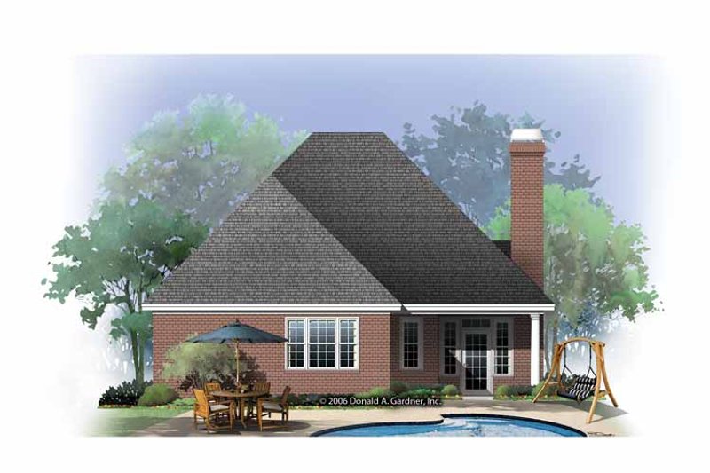 Home Plan - Exterior - Rear Elevation 1 for Ranch House Plan #929-865 - 3 bed, 2 bath
