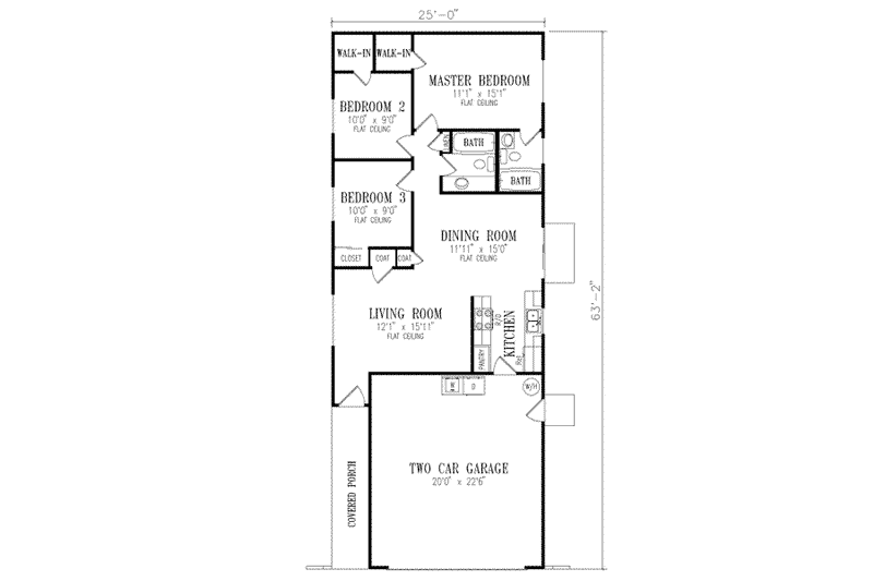 Home Plan - Floor Plan - Main Floor for Ranch House Plan #1-146 - 3 bed, 2 bath