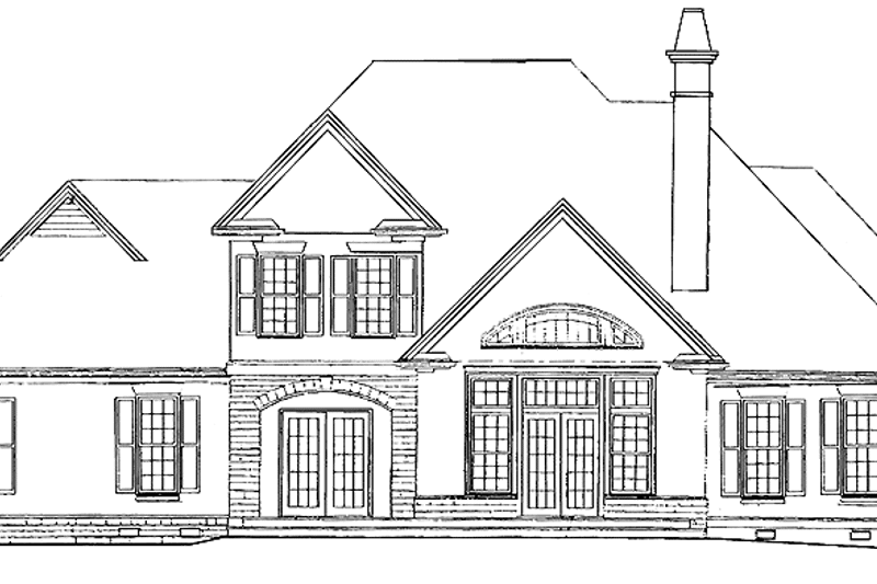 Home Plan - Exterior - Rear Elevation for European House Plan #929-322 - 3 bed, 2.5 bath