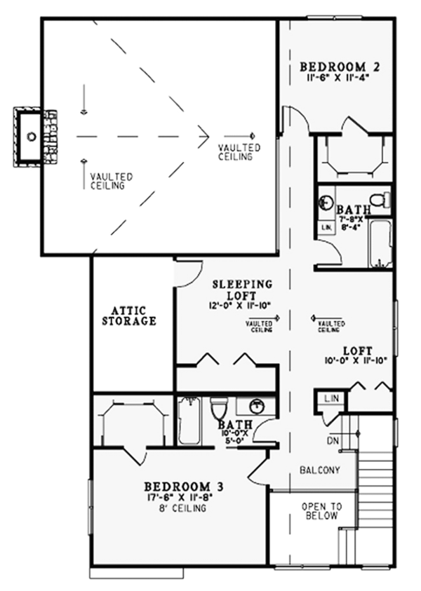 Home Plan - Craftsman Floor Plan - Upper Floor Plan #17-3382