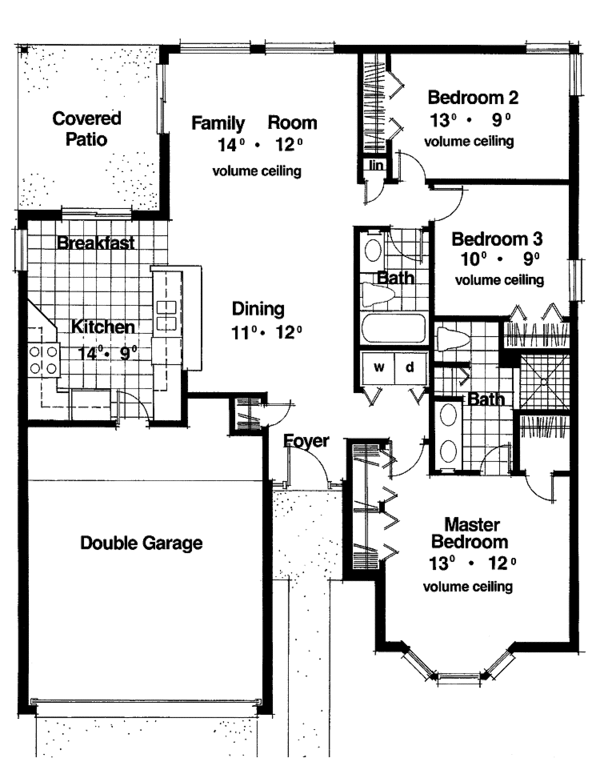 Architectural House Design - Mediterranean Floor Plan - Main Floor Plan #417-460