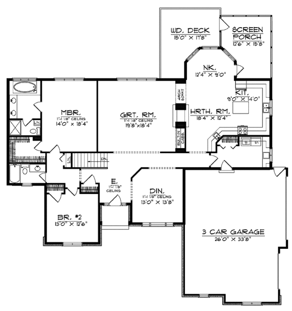 Home Plan - Mediterranean Floor Plan - Main Floor Plan #70-1381