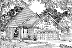 Country Exterior - Front Elevation Plan #17-2648