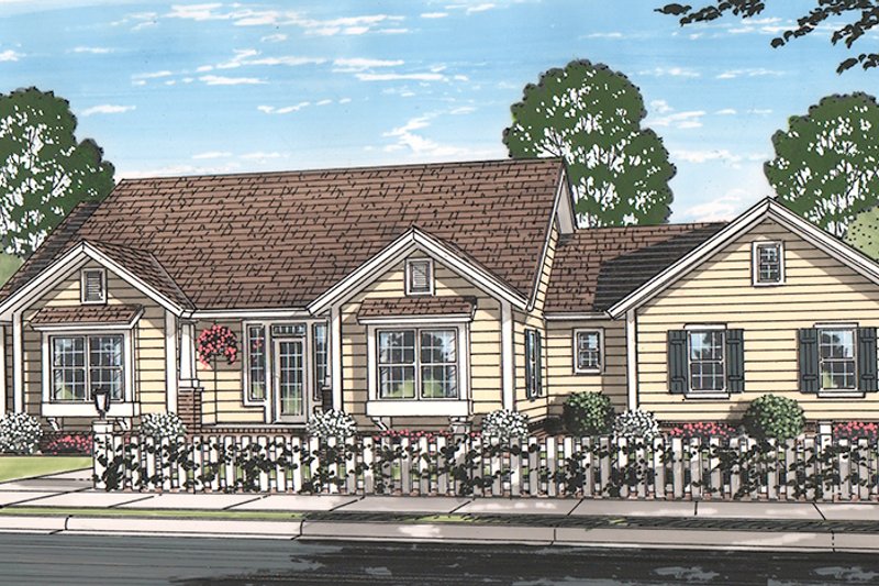 Architectural House Design - Exterior - Front Elevation 3 for Ranch House Plan #513-2157 - 3 bed, 2 bath
