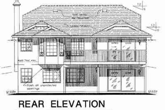 Exterior - Rear Elevation for European House Plan #18-9169 - 2 bed, 2 bath