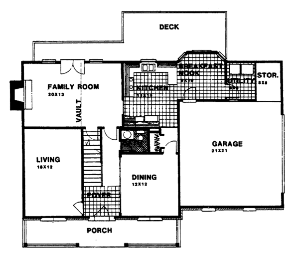 Home Plan - Country Floor Plan - Main Floor Plan #30-273
