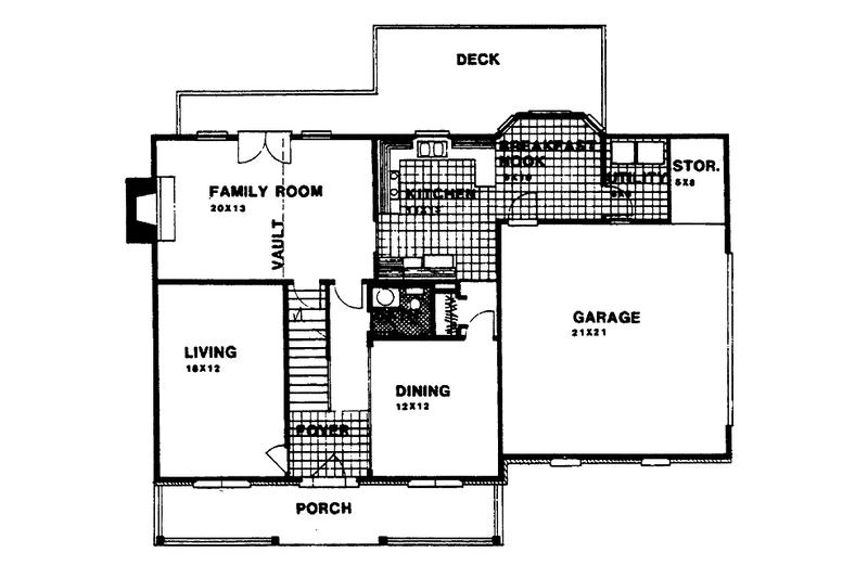 Architectural House Design - Floor Plan - Main Floor for Country House Plan #30-273 - 3 bed, 2.5 bath