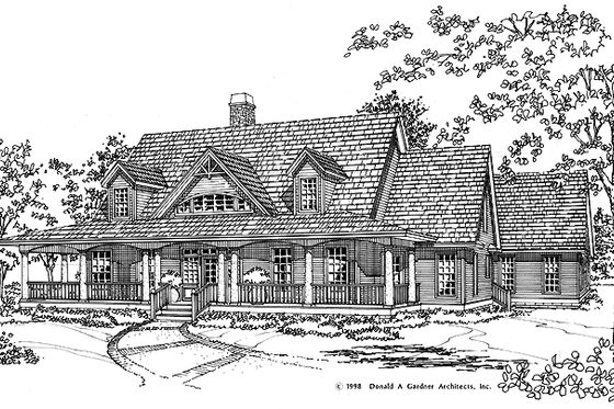 Exterior - Front Elevation 3 for Craftsman House Plan #929-399 - 4 bed, 3 bath