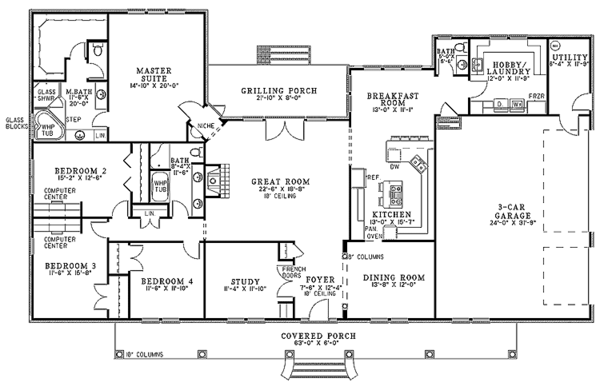 House Design - Country Floor Plan - Main Floor Plan #17-2680