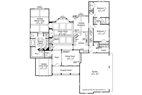 Floor Plan - Main Floor for Country House Plan #927-287 - 3 bed, 2.5 bath