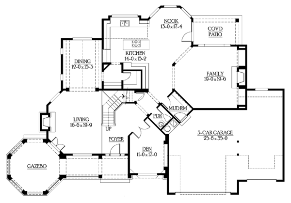 House Blueprint - Craftsman Floor Plan - Main Floor Plan #132-238