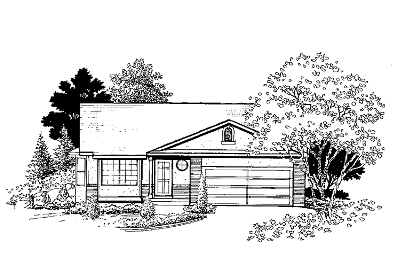 Architectural House Design - Ranch Exterior - Front Elevation Plan #308-266
