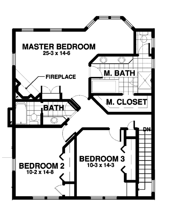 House Design - Traditional Floor Plan - Upper Floor Plan #1042-7
