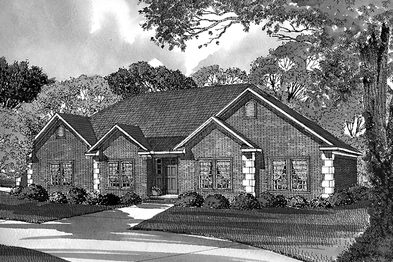 Architectural House Design - Ranch Exterior - Front Elevation Plan #17-2789