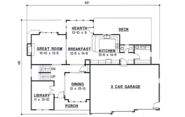 Traditional Floor Plan - Main Floor Plan #67-413