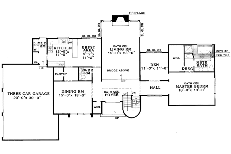 Architectural House Design - Floor Plan - Main Floor for Contemporary House Plan #314-228 - 4 bed, 2.5 bath