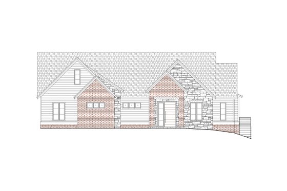 Exterior - Front Elevation 5 for Farmhouse House Plan #437-135 - 4 bed, 3.5 bath