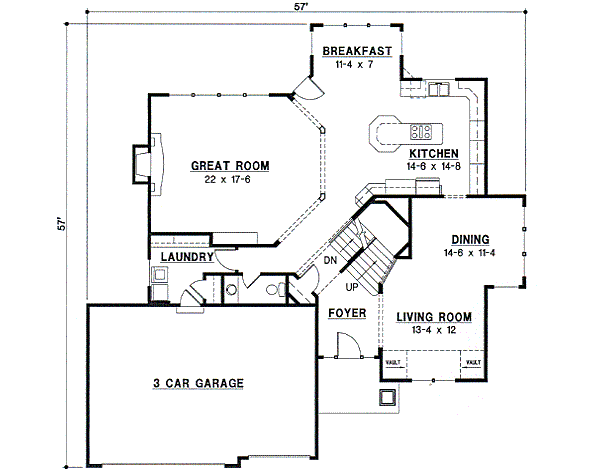 European Floor Plan - Main Floor Plan #67-575