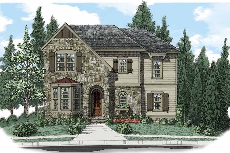 Home Plan - Exterior - Front Elevation 3 for European House Plan #927-503 - 4 bed, 3 bath