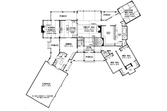 Floor Plan - Main Floor for Craftsman House Plan #929-800 - 5 bed, 4 bath