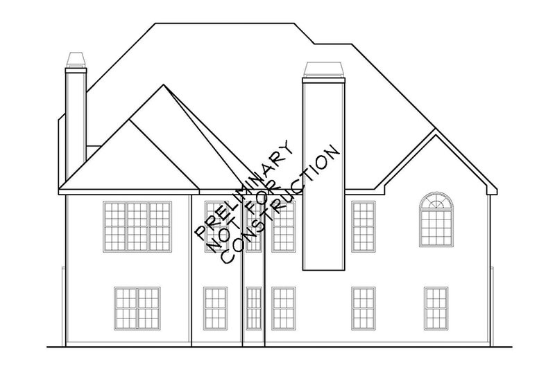 House Blueprint - Exterior - Rear Elevation for Colonial House Plan #927-586 - 4 bed, 3 bath