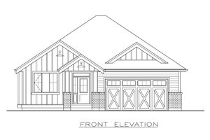 Exterior - Front Elevation 3 for Farmhouse House Plan #1100-13 - 2 bed, 2 bath
