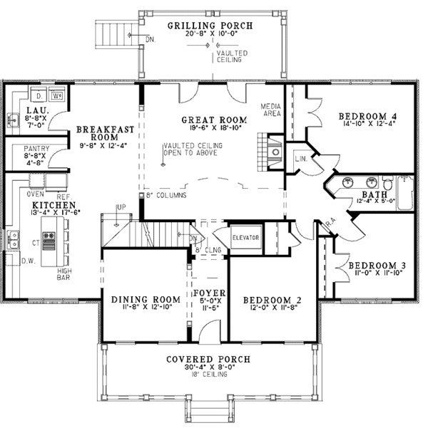 House Design - Country Floor Plan - Main Floor Plan #17-3273