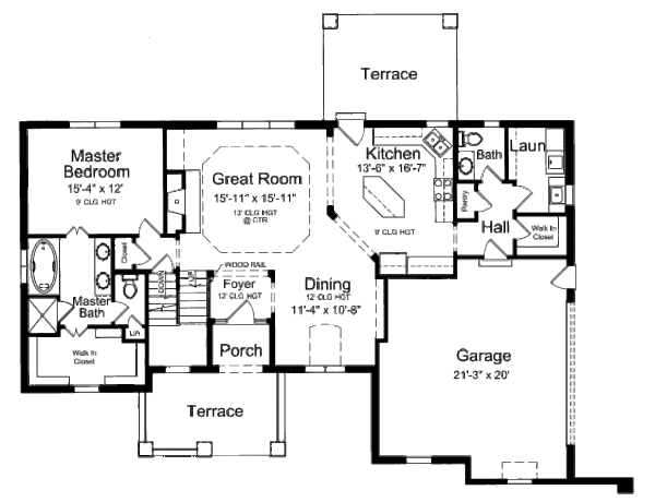 House Plan Design - European Floor Plan - Main Floor Plan #46-453