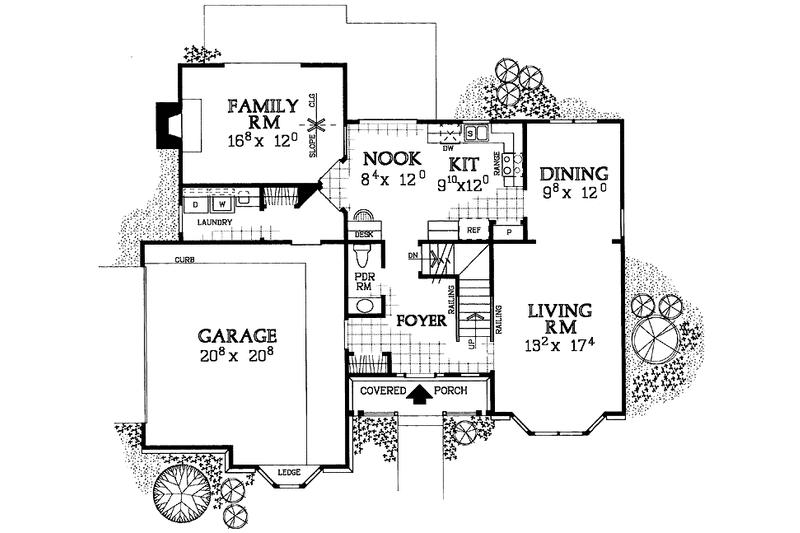 Dream House Plan - Floor Plan - Main Floor for Colonial House Plan #72-1072 - 3 bed, 2.5 bath
