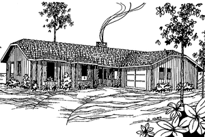 Exterior - Front Elevation for Contemporary House Plan #60-752 - 3 bed, 2 bath