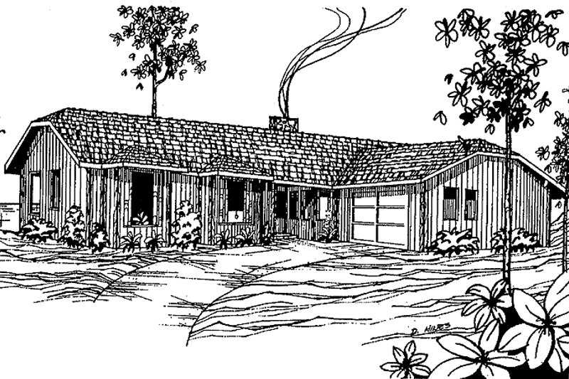 Home Plan - Contemporary Exterior - Front Elevation Plan #60-752