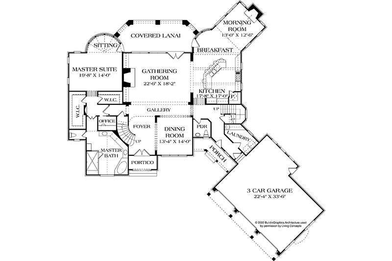 Dream House Plan - Floor Plan - Main Floor for European House Plan #453-582 - 4 bed, 4.5 bath