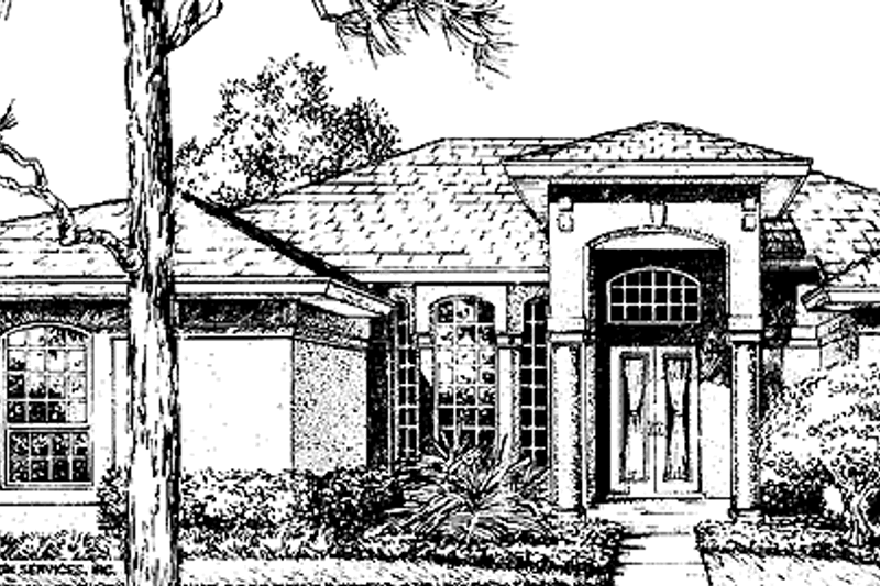 Dream House Plan - Mediterranean Exterior - Front Elevation Plan #417-609
