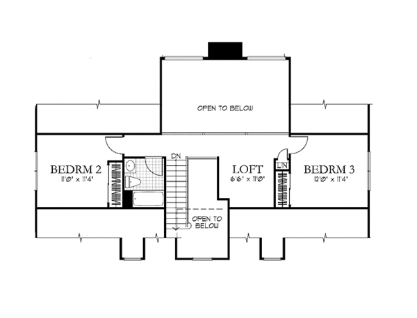 Architectural House Design - Country Floor Plan - Upper Floor Plan #1029-52