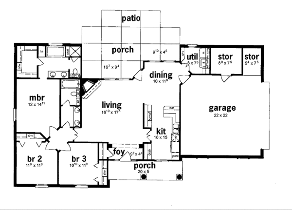 Dream House Plan - Ranch Floor Plan - Main Floor Plan #36-548