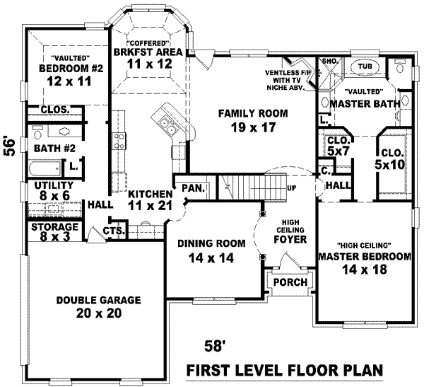 European Floor Plan - Main Floor Plan #81-1082