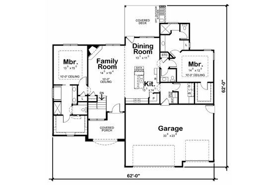 Floor Plan - Main Floor for Traditional House Plan #20-2178 - 2 bed, 3 bath