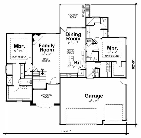 Dream House Plan - Traditional Floor Plan - Main Floor Plan #20-2178