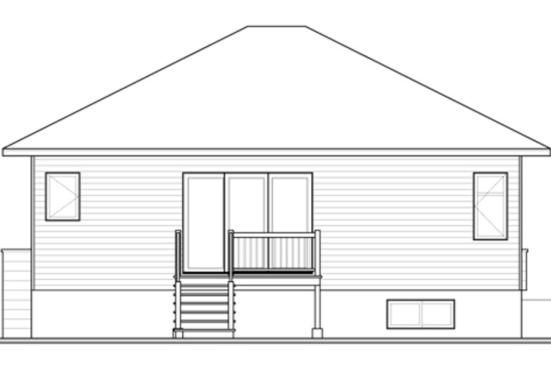 Dream House Plan - Exterior - Rear Elevation for Contemporary House Plan #23-2571 - 2 bed, 1 bath