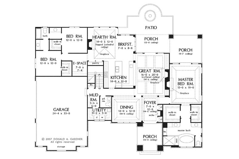 Dream House Plan - Floor Plan - Main Floor for European House Plan #929-914 - 3 bed, 2.5 bath