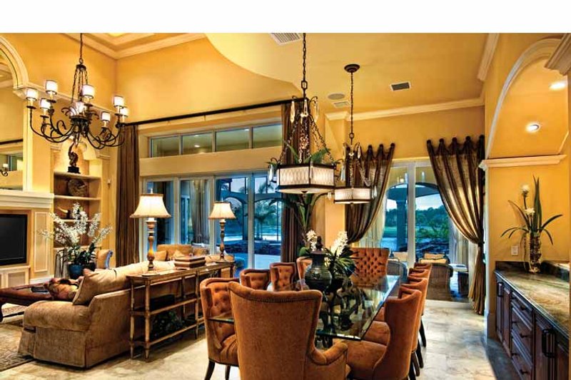 House Design - Interior - Dining Room 1 for Mediterranean House Plan #930-440 - 5 bed, 5.5 bath