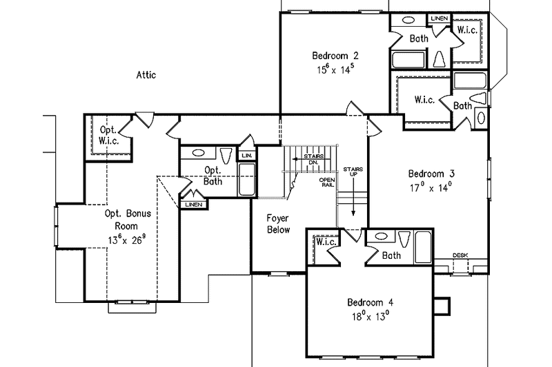 Home Plan - Floor Plan - Upper Floor for Traditional House Plan #927-480 - 4 bed, 4.5 bath