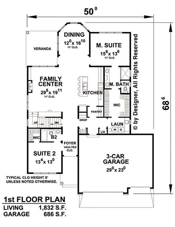 House Plan Design - Traditional Floor Plan - Main Floor Plan #20-2266